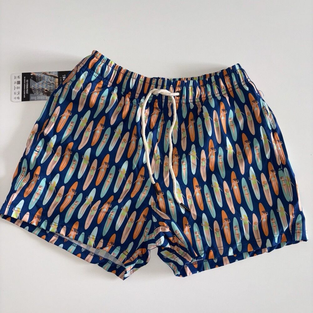 Two Left Feet Swimwear Men's Sz Small Swim Trunks Board Shorts Long Board Babes